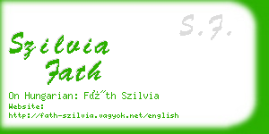 szilvia fath business card